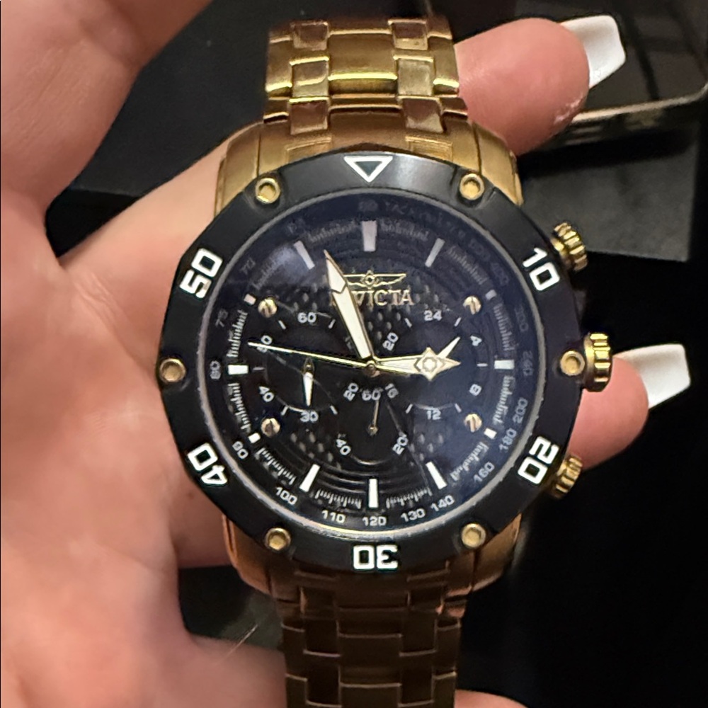 Invicta Gold and Black Men's Sport Chronograph Watch